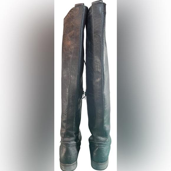 FREE PEOPLE X Faryl Robin RARE Caspian Black Over Knee Lace Up Boots Size 10 - Picture 6 of 14